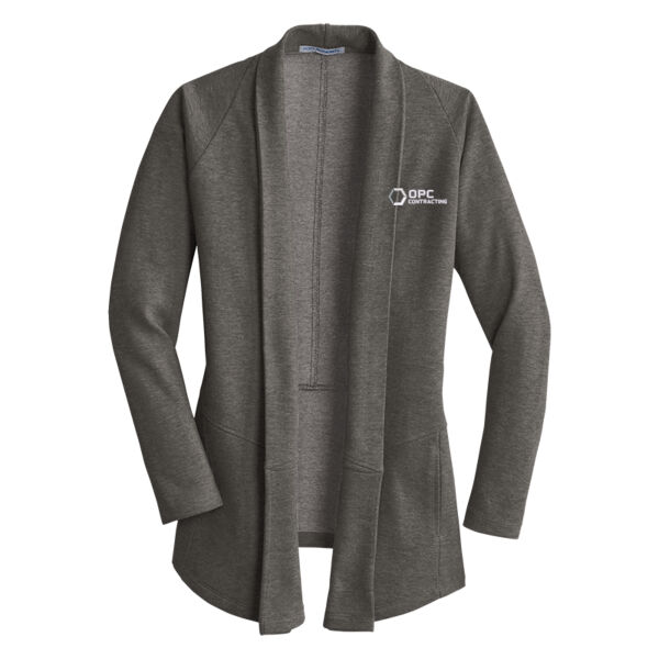 Embroidered OPC Contracting - Ladies Interlock Cardigan Thumbnail