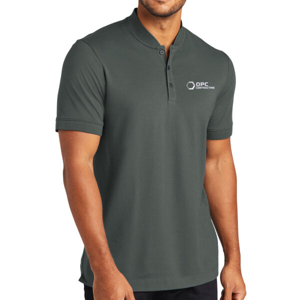 Embroidered OPC Contracting - Stretch Pique Henley Thumbnail