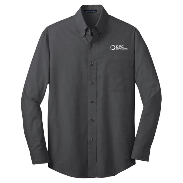 Embroidered OPC Contracting - Crosshatch Easy Care Shirt Thumbnail
