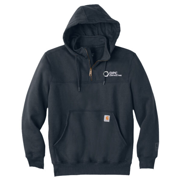 Embroidered OPC Contracting - Rain Defender ® Paxton Heavyweight Hooded Zip Mock Sweatshirt Thumbnail