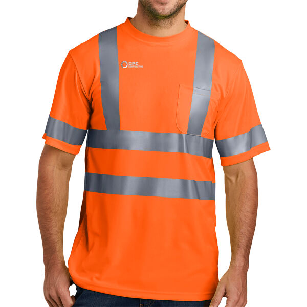 Embroidered OPC Contracting - Ansi 107 Class 3 Short Sleeve Snag Resistant Reflective T Shirt Thumbnail