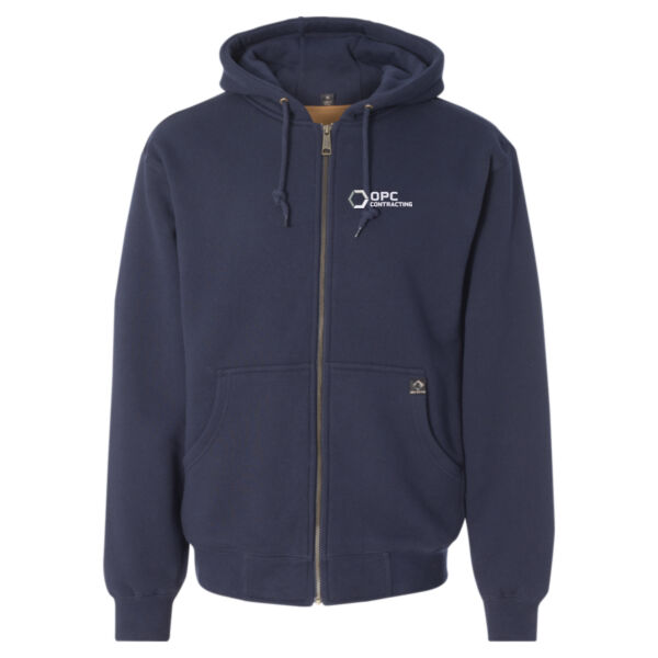 Embroidered OPC Contracting - Crossfire Heavyweight Power Fleece Hooded Jacket with Thermal Lining Tall Sizes Thumbnail