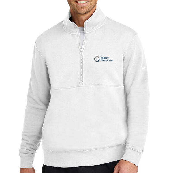 Embroidered OPC Contracting - Club Fleece Sleeve Swoosh 1/2 Zip Thumbnail