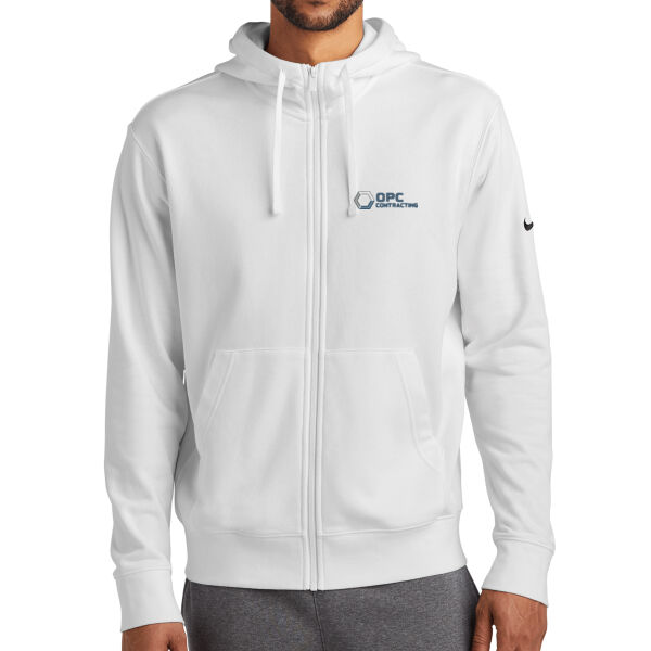 Embroidered OPC Contracting - Club Fleece Sleeve Swoosh Full Zip Hoodie Thumbnail