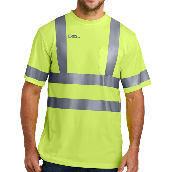 Embroidered OPC Contracting - Ansi 107 Class 3 Short Sleeve Snag Resistant Reflective T Shirt Thumbnail