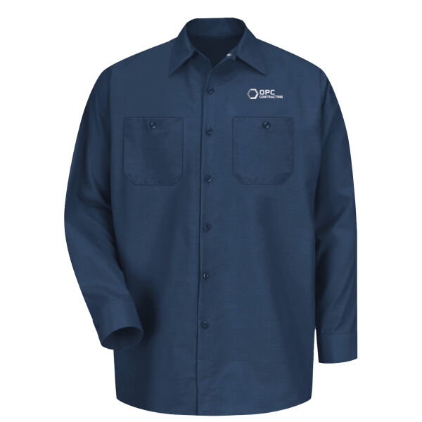 Embroidered OPC Contracting - Industrial Long Sleeve Work Shirt Thumbnail